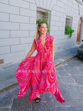 NWT Farm Rio Endless Summer V Neck Midi Dress S Small